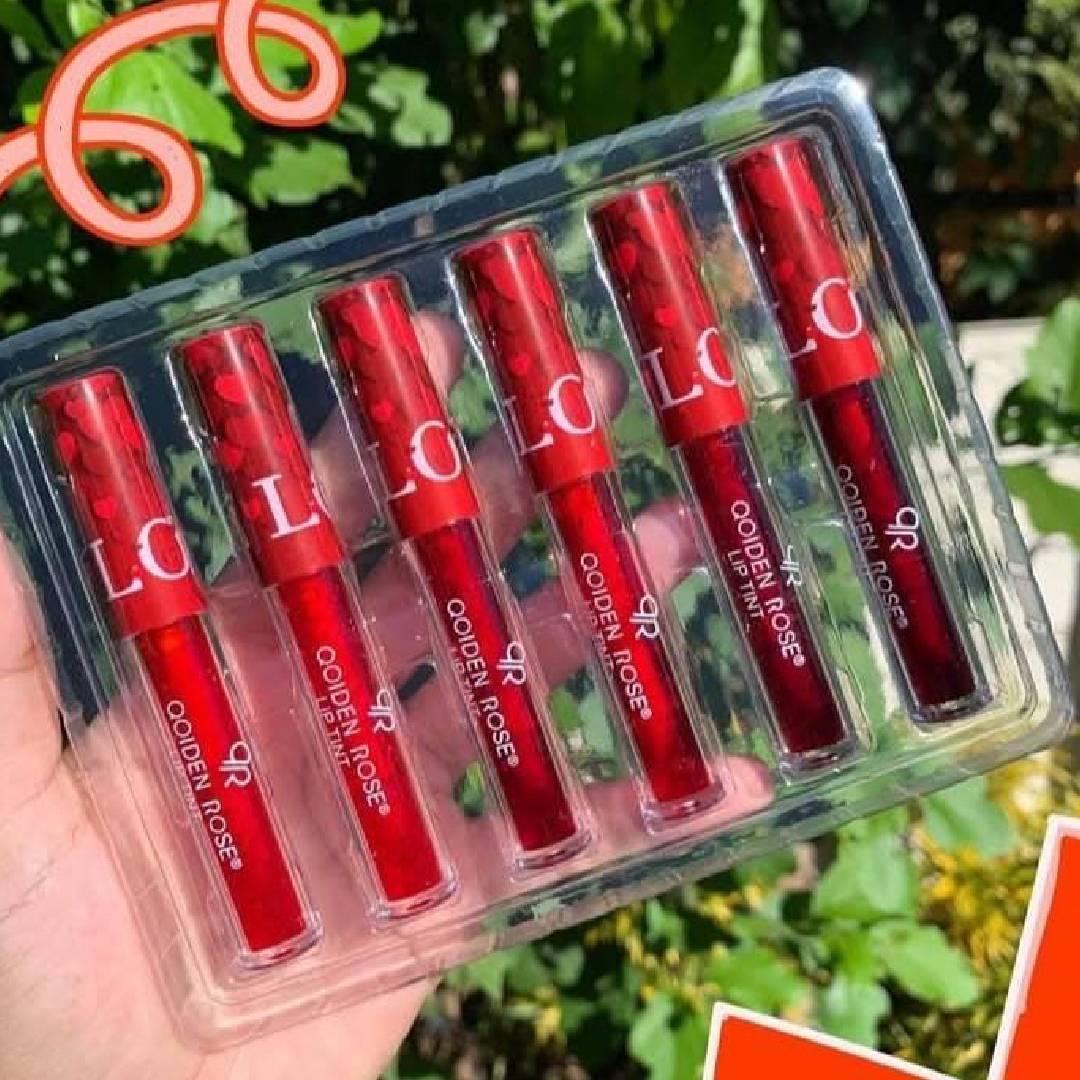 Qoiden Rose Love Red Lip Tint 6Pcs Set