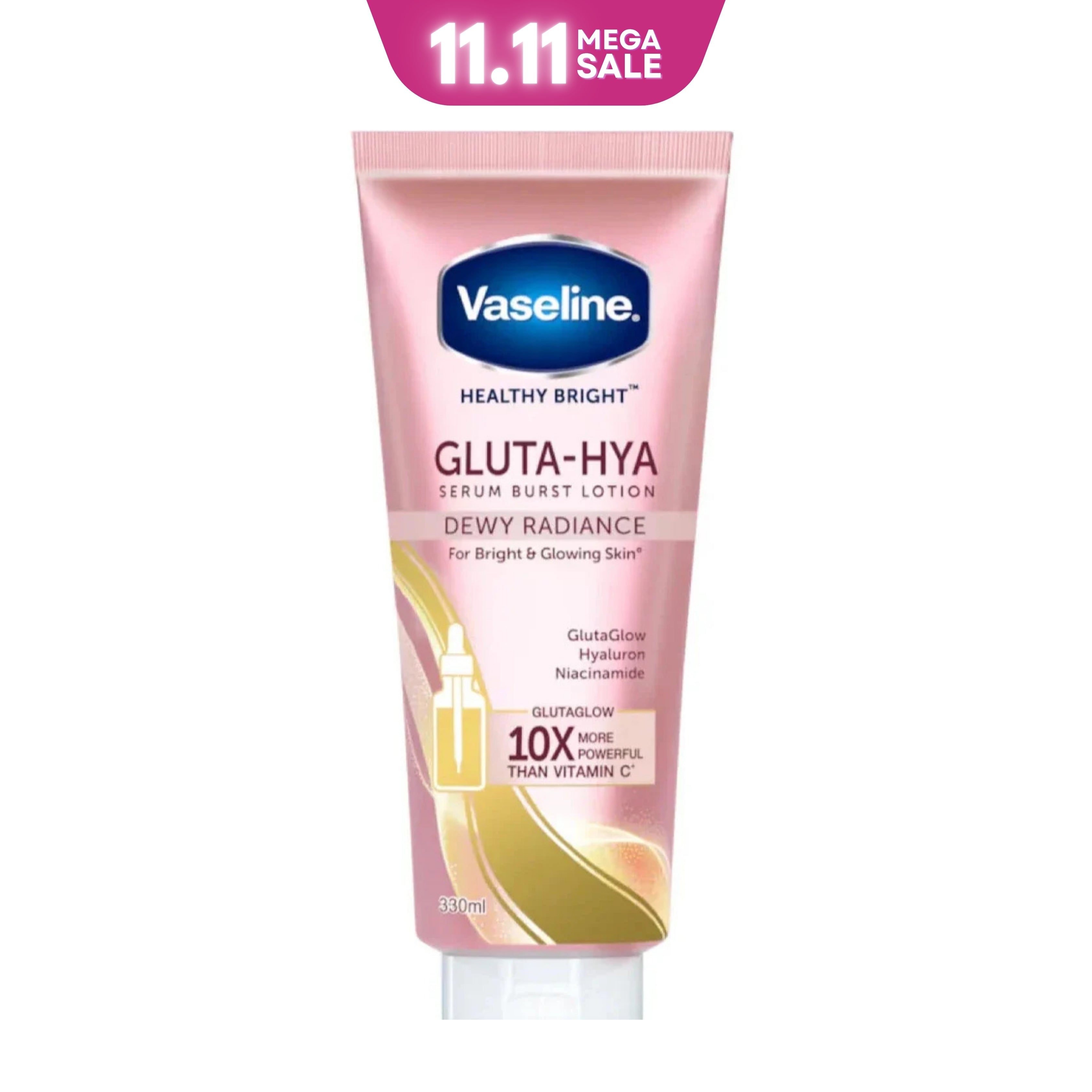 Vaseline Gluta-Hya Serum Burst Lotion Dewy Radiance Pink - 330ml
