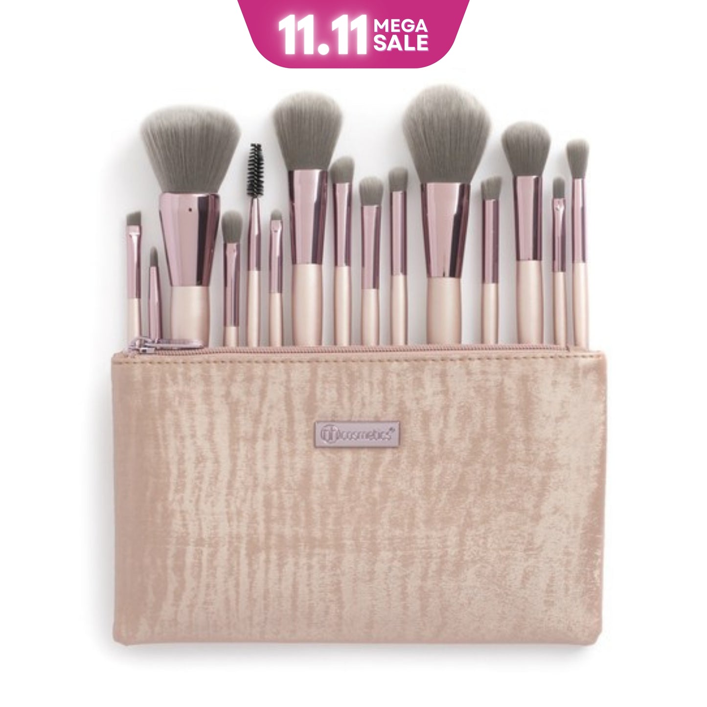 BH Cosmetics Lavish Elegance 15 Piece Brush Set with Bag