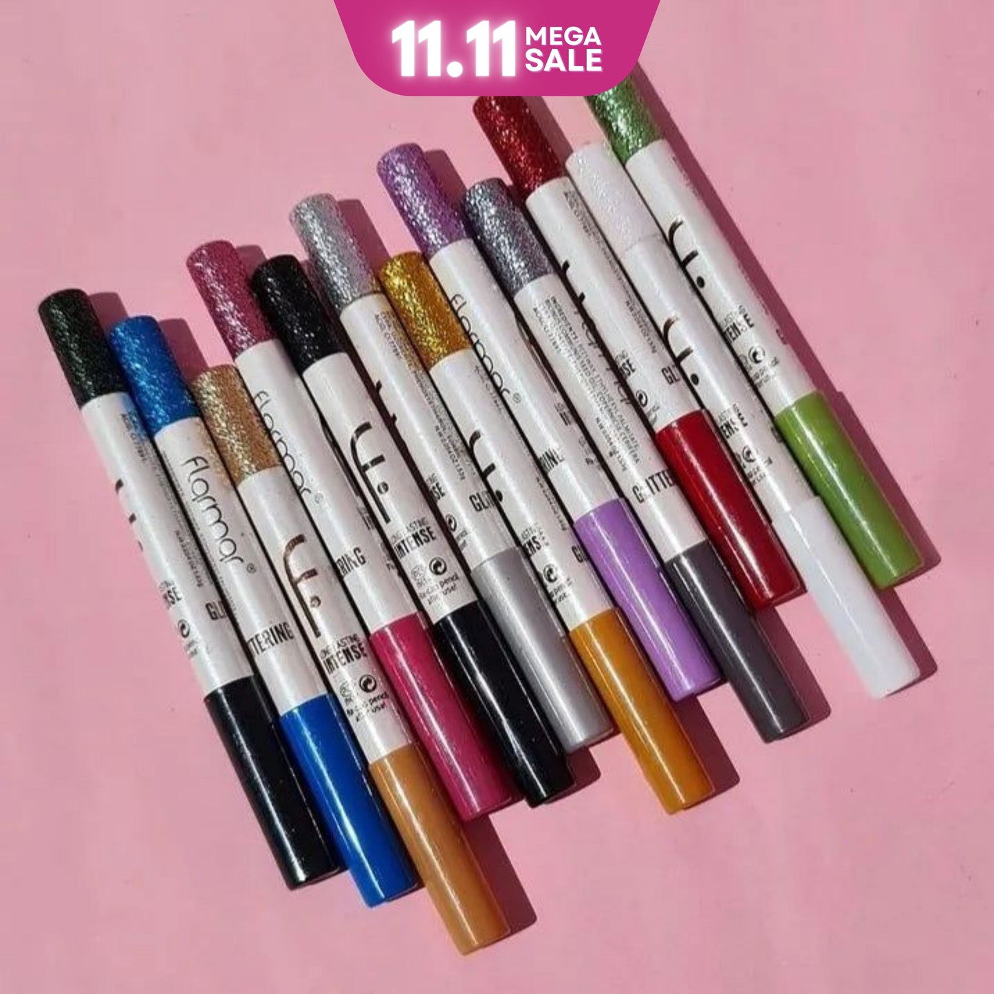 Flormar Glitter Eye-Shadow Pencil (Pack Of 12 Multicolor)