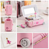 Mini Music Box Suitcase Trolley Luggage Style Jewelry Box Large Capacity Storage Case