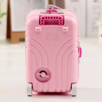 Mini Music Box Suitcase Trolley Luggage Style Jewelry Box Large Capacity Storage Case