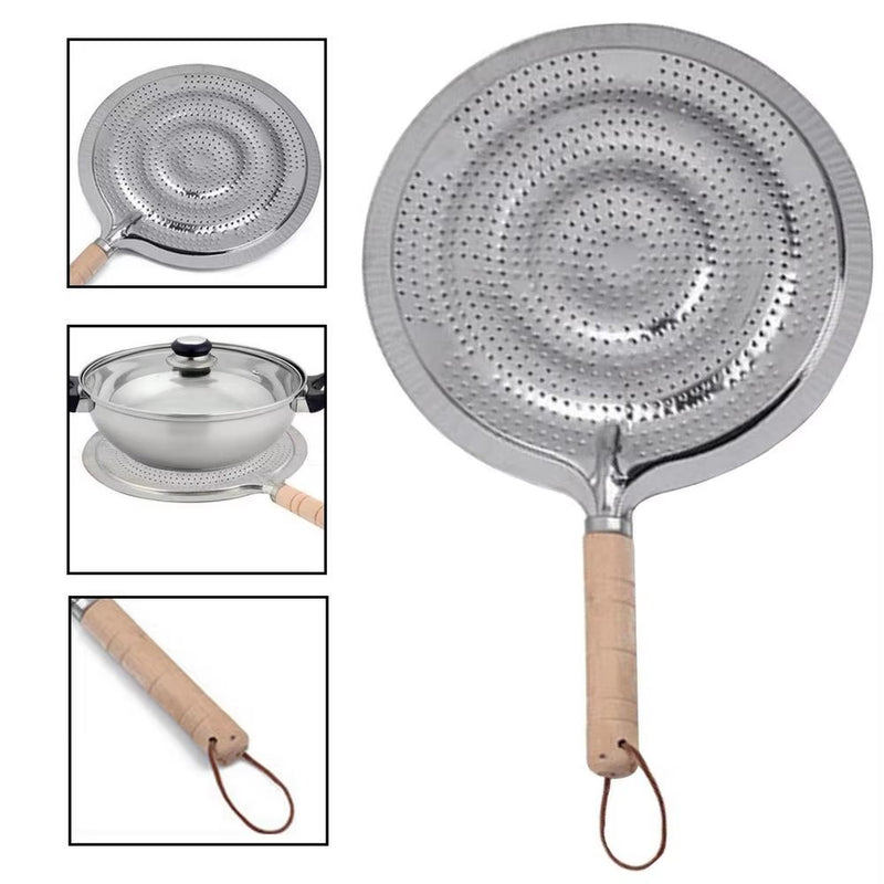 Gas Stove Flame Guard Heat Diffuser Simmer With Wood Handle