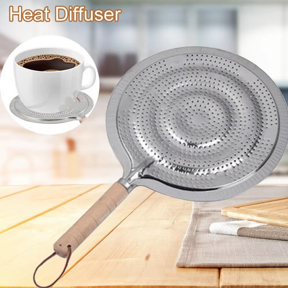Gas Stove Flame Guard Heat Diffuser Simmer With Wood Handle