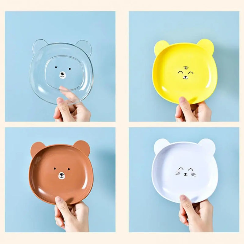 Mini Cute Cartoon Bear Plate For Snacks Candy Fruit Dish Kitchen Tableware Pack of 8