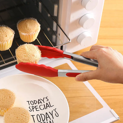 Stainless Steel With Silicone Food BBQ Grill Steak Clip Tong