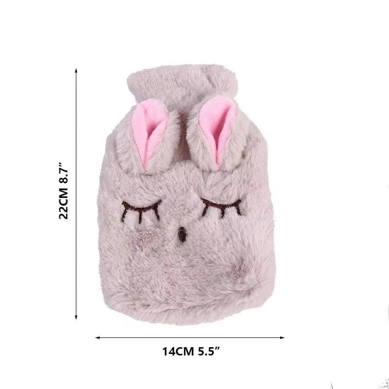 Hot Water Bottle Cover Soft Rabbit Knitted Cozy Plush Cover Bag