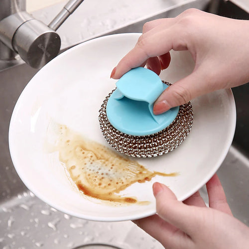 Strong Stainless Steel Wire Ball Cleaning Scrubber Sponge Brush