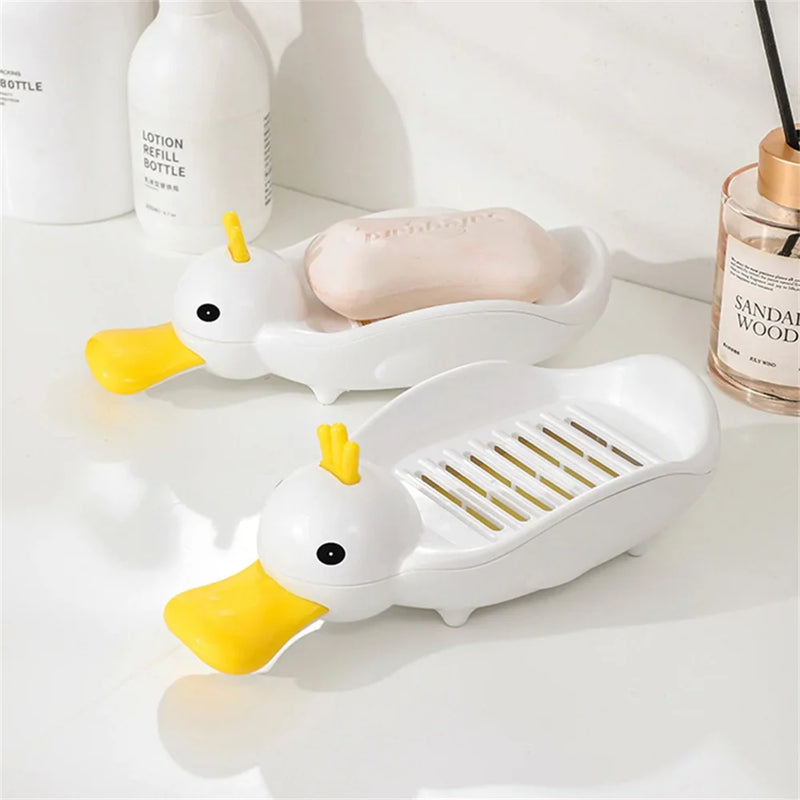 Cute Crown Duck Shape Soap Dish Quick Drain Soap Holder