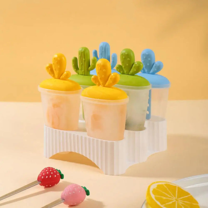 Ice Cream Popsicle Mold DIY Homemade Popsicle Box with Plastic Sticks