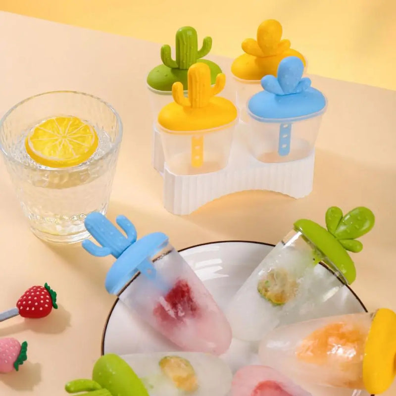 Ice Cream Popsicle Mold DIY Homemade Popsicle Box with Plastic Sticks