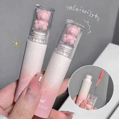 Gege Bear Pink Bear Lip Glaze Matte Lipgloss 6Pcs Set
