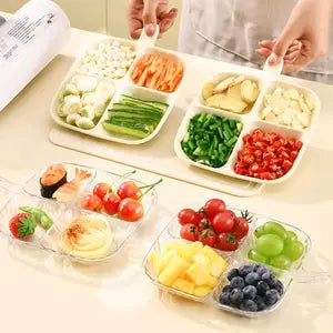 Multifunctional 4 Portion Divided Plate Serving Tray