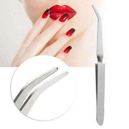 Stainless Steel Nail Tweezers Multi Purpose Function Acrylic Nails Shaping Tweezer Clip Nail Art Tool