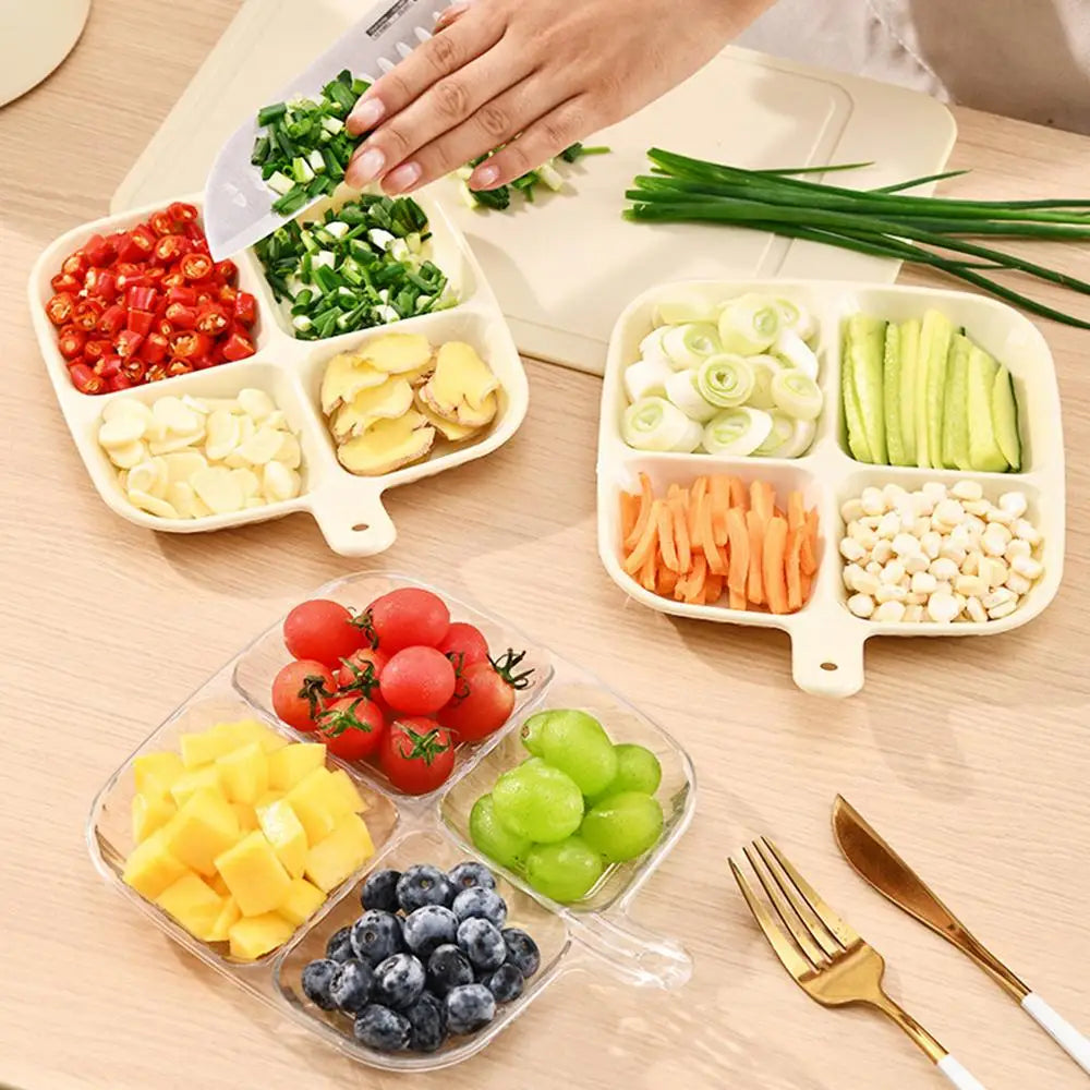 Multifunctional 4 Portion Divided Plate Serving Tray