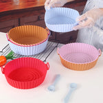 Silicone Air Fryer Tray Oven Tray Pizza Fried Chicken Baking Reusable Basket
