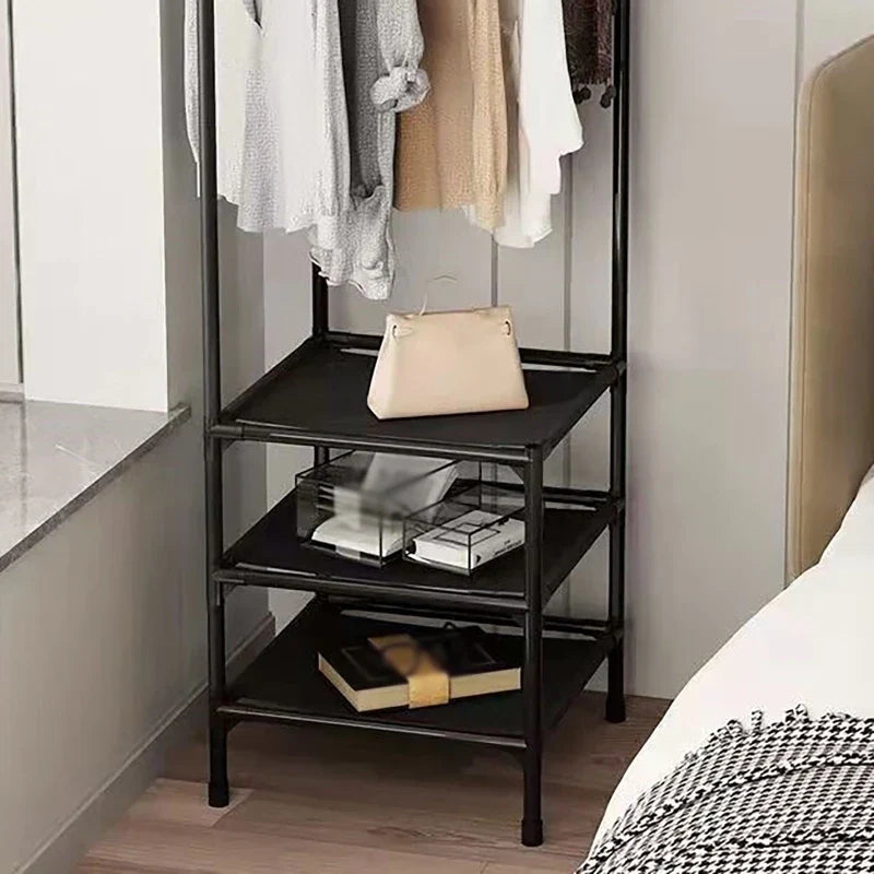 Multifunctional Space Efficient Wardrobe Corner Storage Rack Shelves Shoe Storage Clothes Hanging Organizer 0869