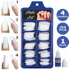 Wanter Natural Transparent Artificial Acrylic Nails Kit Fake False Nails 100Pcs + Nail Glue