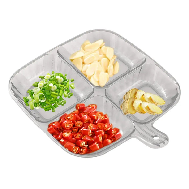 Multifunctional 4 Portion Divided Plate Serving Tray