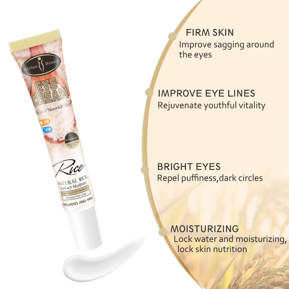 Aichun Beauty Natural Rice Nourish Eye Cream Anti Aging Dark Eye Circles Removal Wrinkle For Day And Night