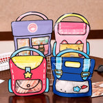 Multipurpose Cute School Bag Shape Zip Lock Seal Packaging Bag 4Pcs Pack