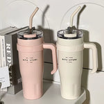 Nice Time Sitarayuri Coffee Stainless Steel Vacuum Insulated Tumbler With Lid Straw And Handle