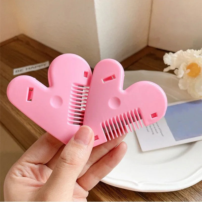 Children Heart Shaped Mini Hair Comb Layer Shaper Cutting Plastic Comb Razor Blades