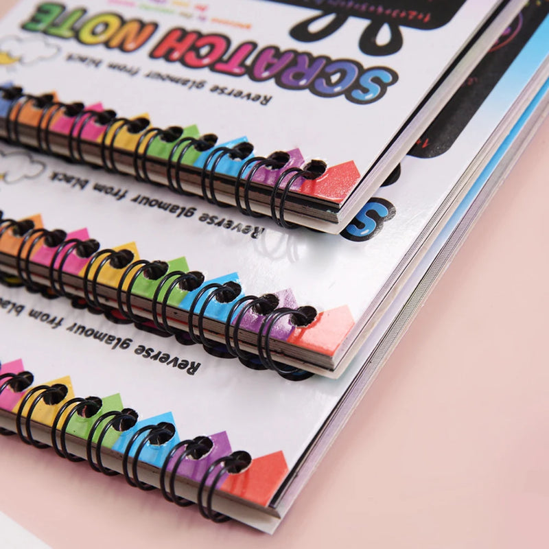 Multicolor Rainbow Kids Magic Drawing Paper Scratch Sketch Notebook