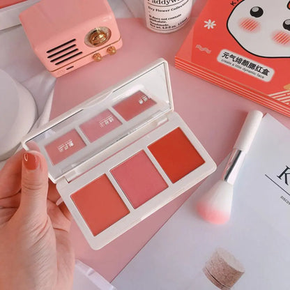 Kaxier 3 Color Blush Palette With Brush