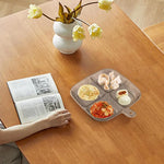 Multifunctional 4 Portion Divided Plate Serving Tray