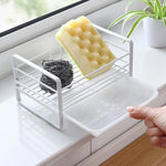 Multifunctional Kitchen Sponge Soap Scrubbers Holder Organizer Iron Material