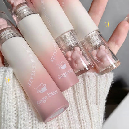 Gege Bear Pink Bear Lip Glaze Matte Lipgloss 6Pcs Set