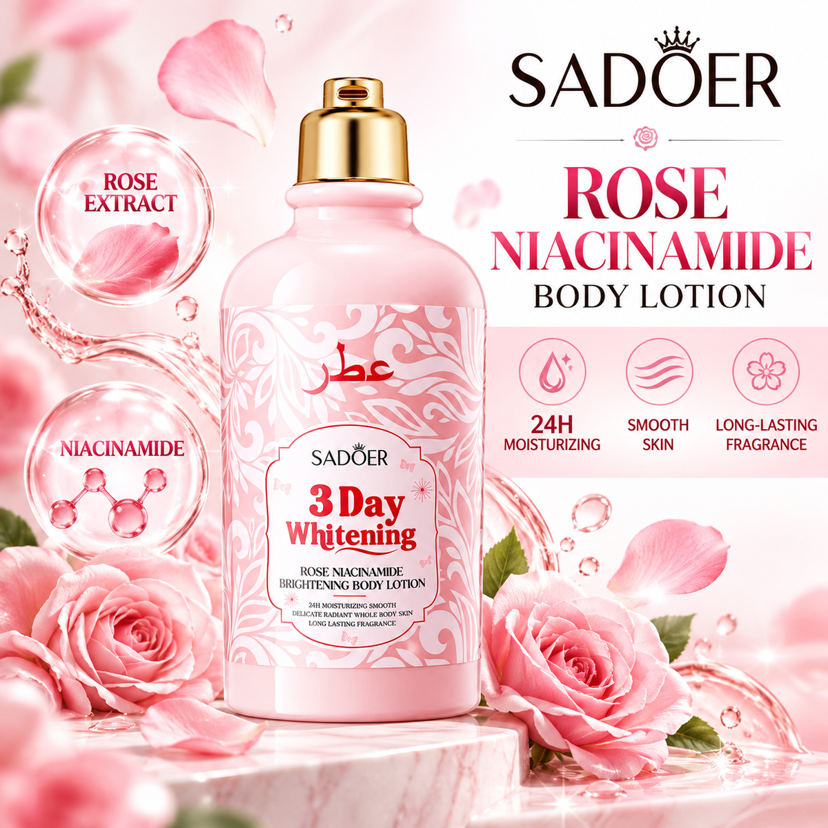 Sadoer Rose Niacinamide Body Lotion 250ml