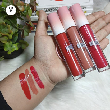 Sweet Diary Pro Long-Lasting Hydrating Liquid Lip Gloss with Built-in Mirror – Matte & Shiny Shades for All-Day Wear