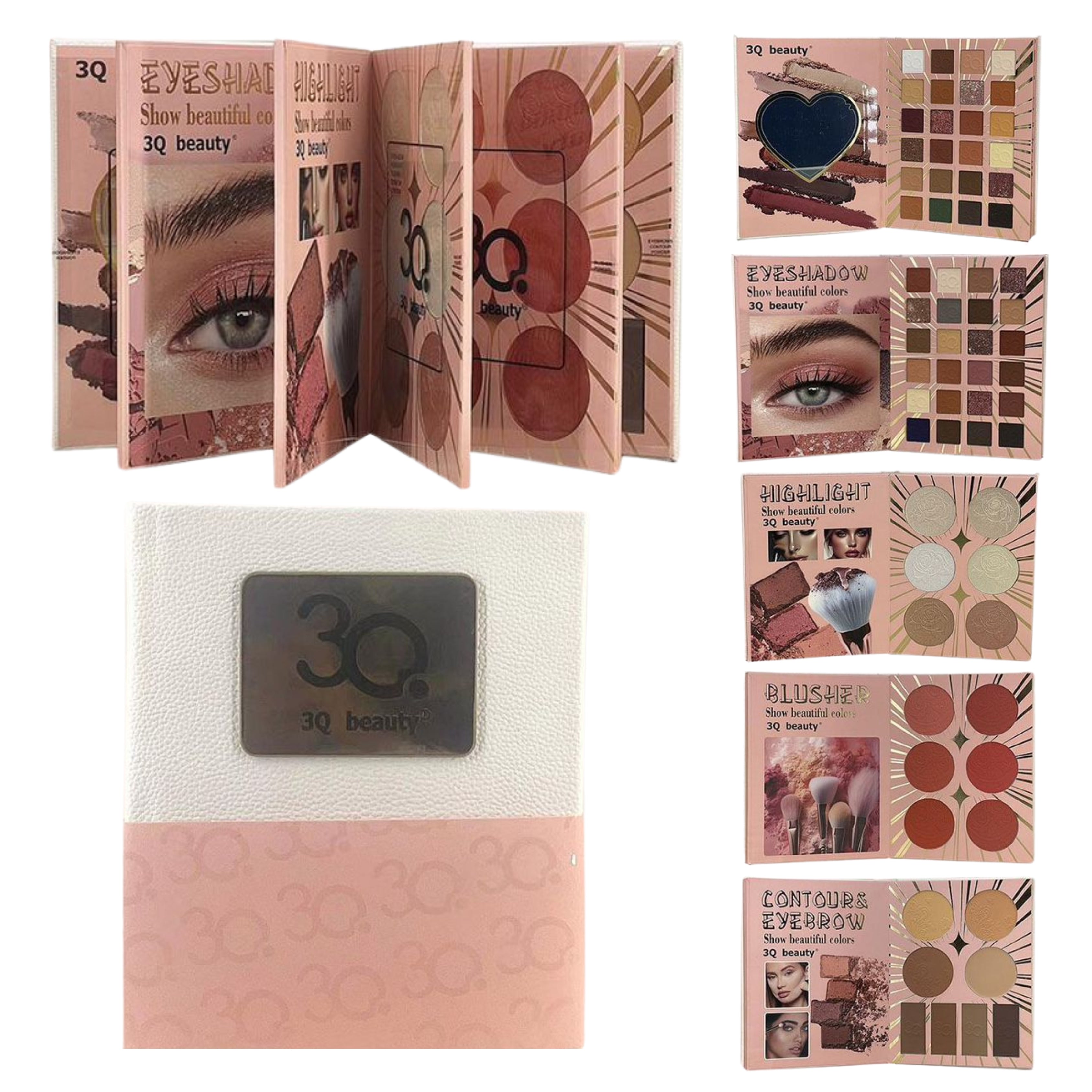 3Q Beauty 5 Fold Book Palette High Quality Pigmented