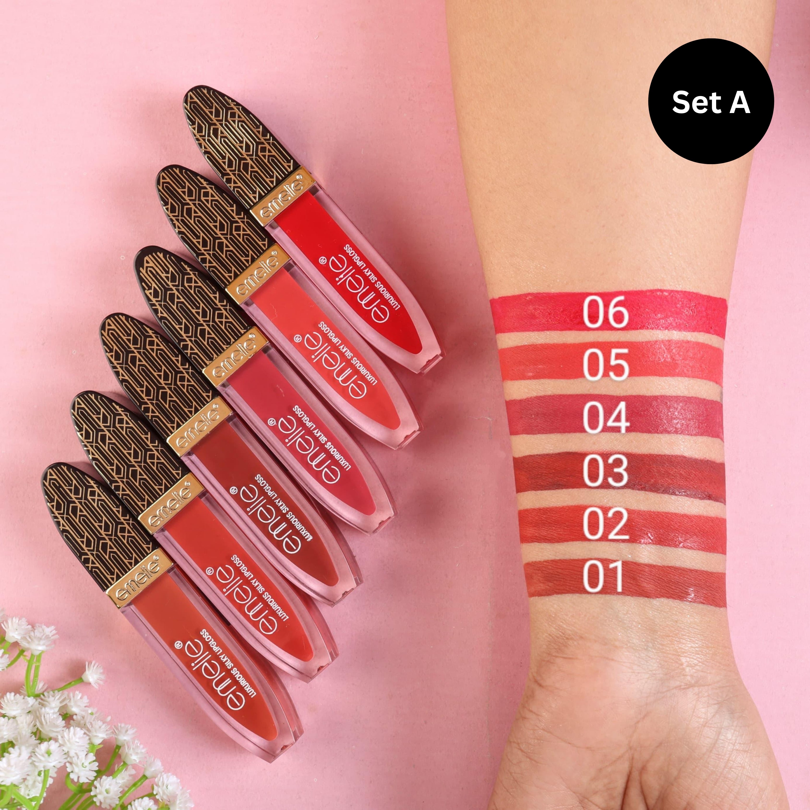 Emelie Luxurios Silky Lipgloss Pack of 6