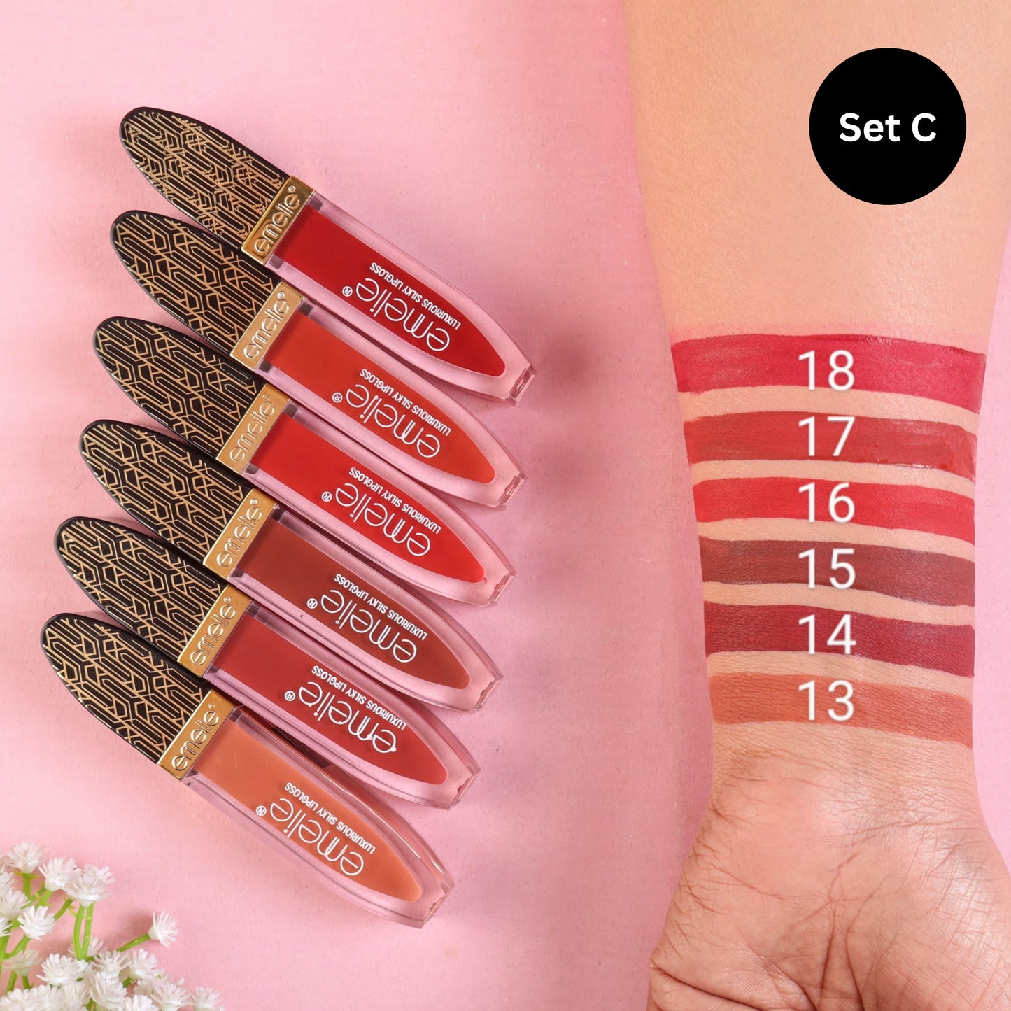 Emelie Luxurios Silky Lipgloss Pack of 6