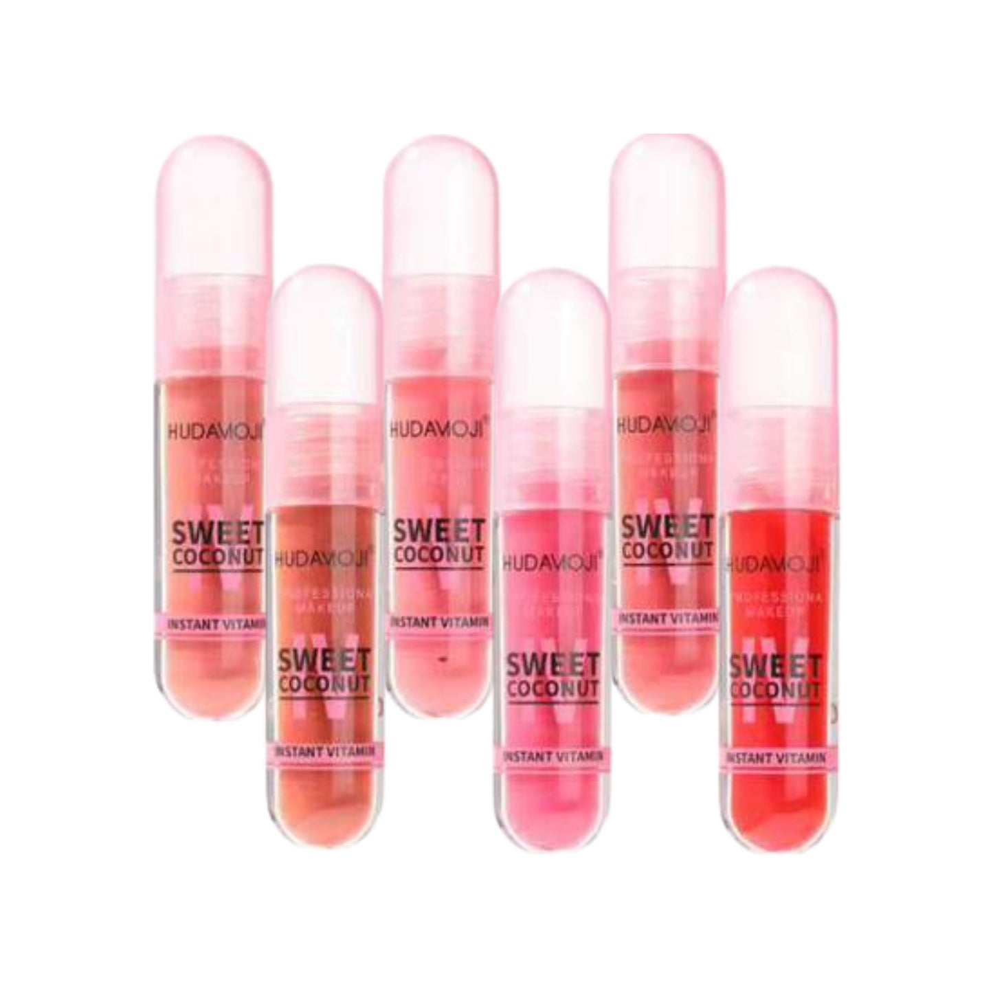 Hudamoji Sweet Coconut Lipgloss Set Pack of 6
