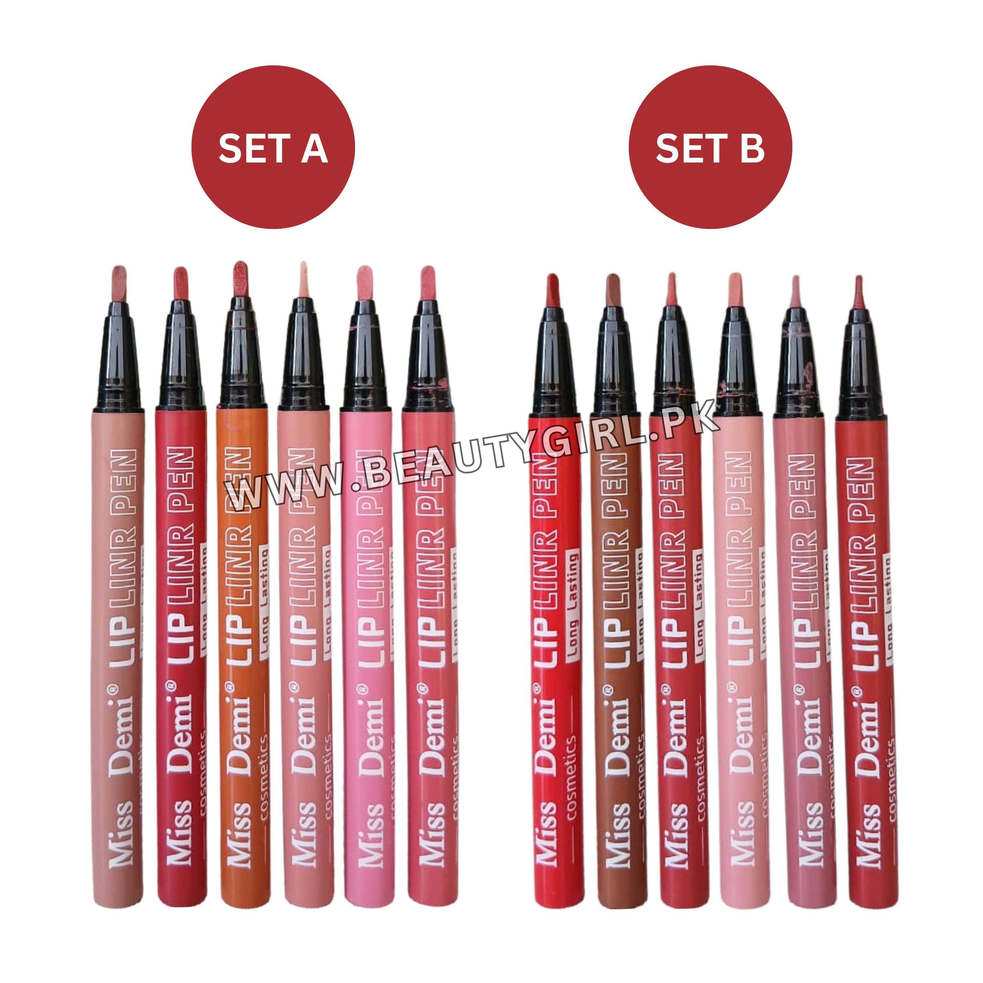 Miss Demi Long Lasting Lip Liner Pen Pack of 12