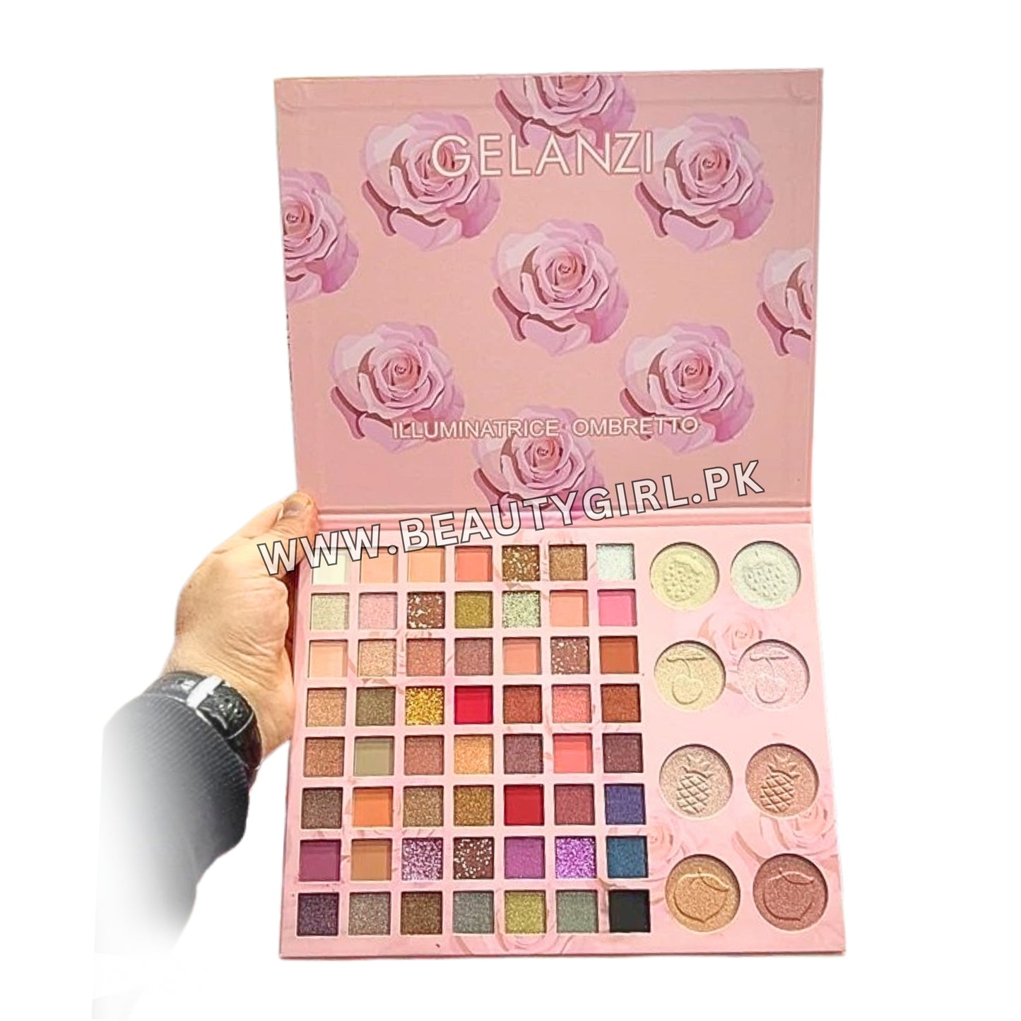 Gelanzi 56 Colours Eyeshadow & 8 Pieces Highlighter