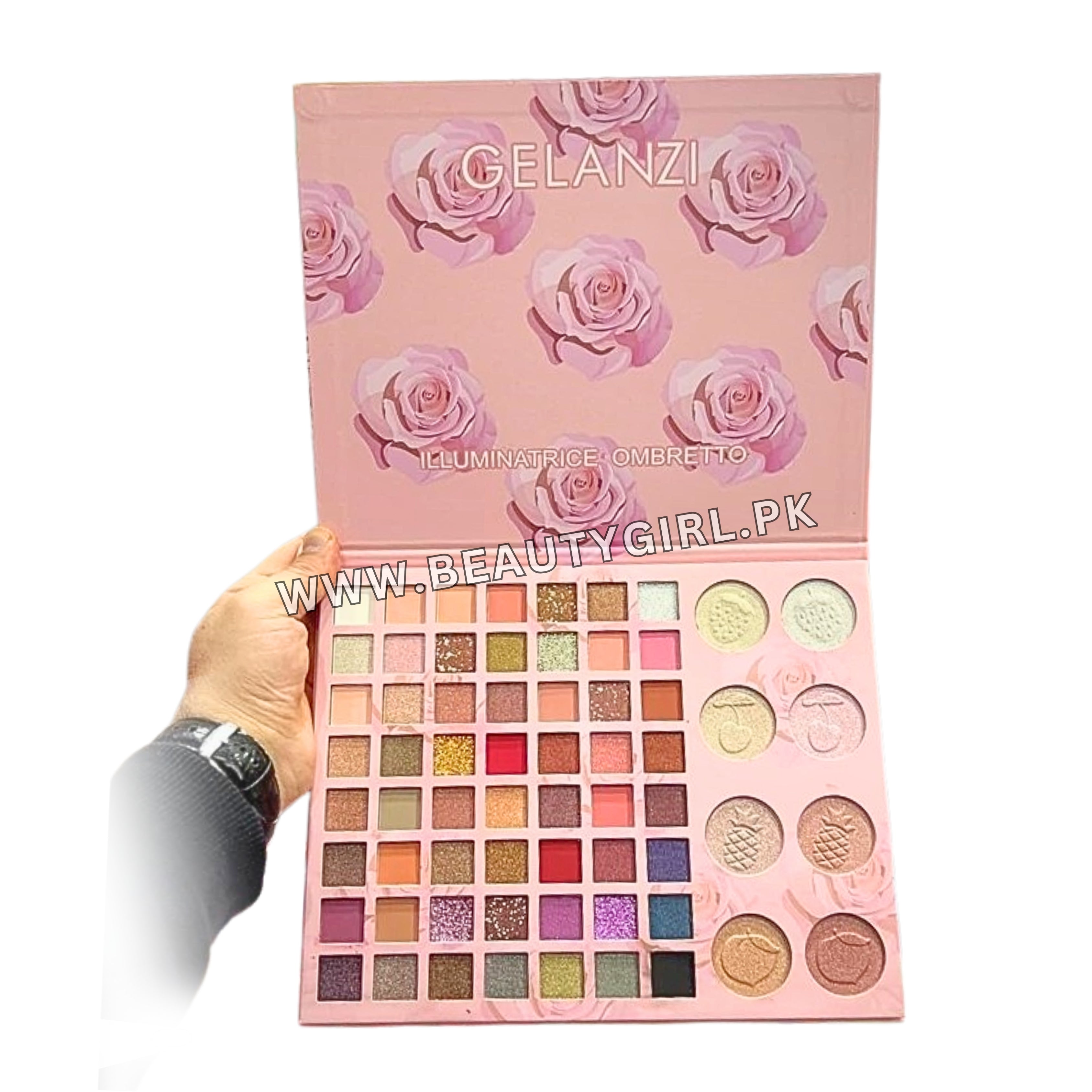 Gelanzi 56 Colours Eyeshadow & 8 Pieces Highlighter