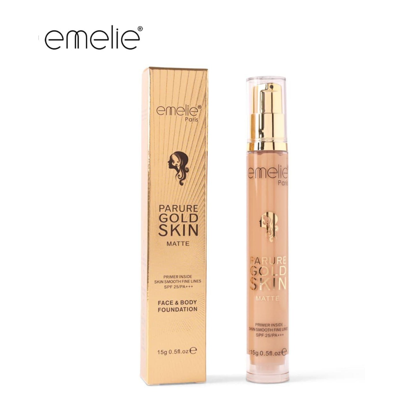 Emelie Parure Gold Skin Matte Foundation – Net 15g