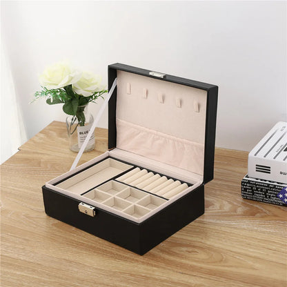 2 Layer Luxurious Leather Jewelry Organizer