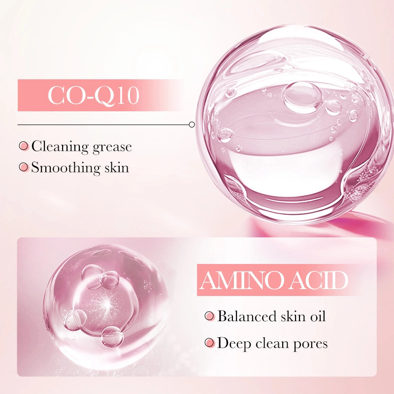 SADOER Coenzyme Q10 Mousse Face Wash Amino Acid Deep Clean Pores Moisturizing Foam Cleanser 120ml