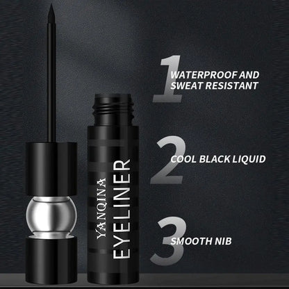 YANQINA Black Liquid Eyeliner Curl Mascara Quick Drying Waterproof