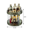 Crystal Clear Diamond Cut Acrylic 2 Layer Rotating Makeup Organizer