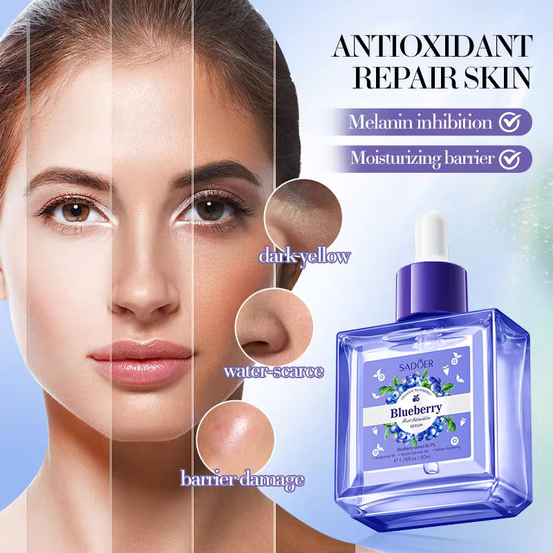 Sadoer Blueberry Hyaluronic Acid Face Serum Facial Essence Moisturizing Firming Nourishing Facial Serum For Face Skin Care