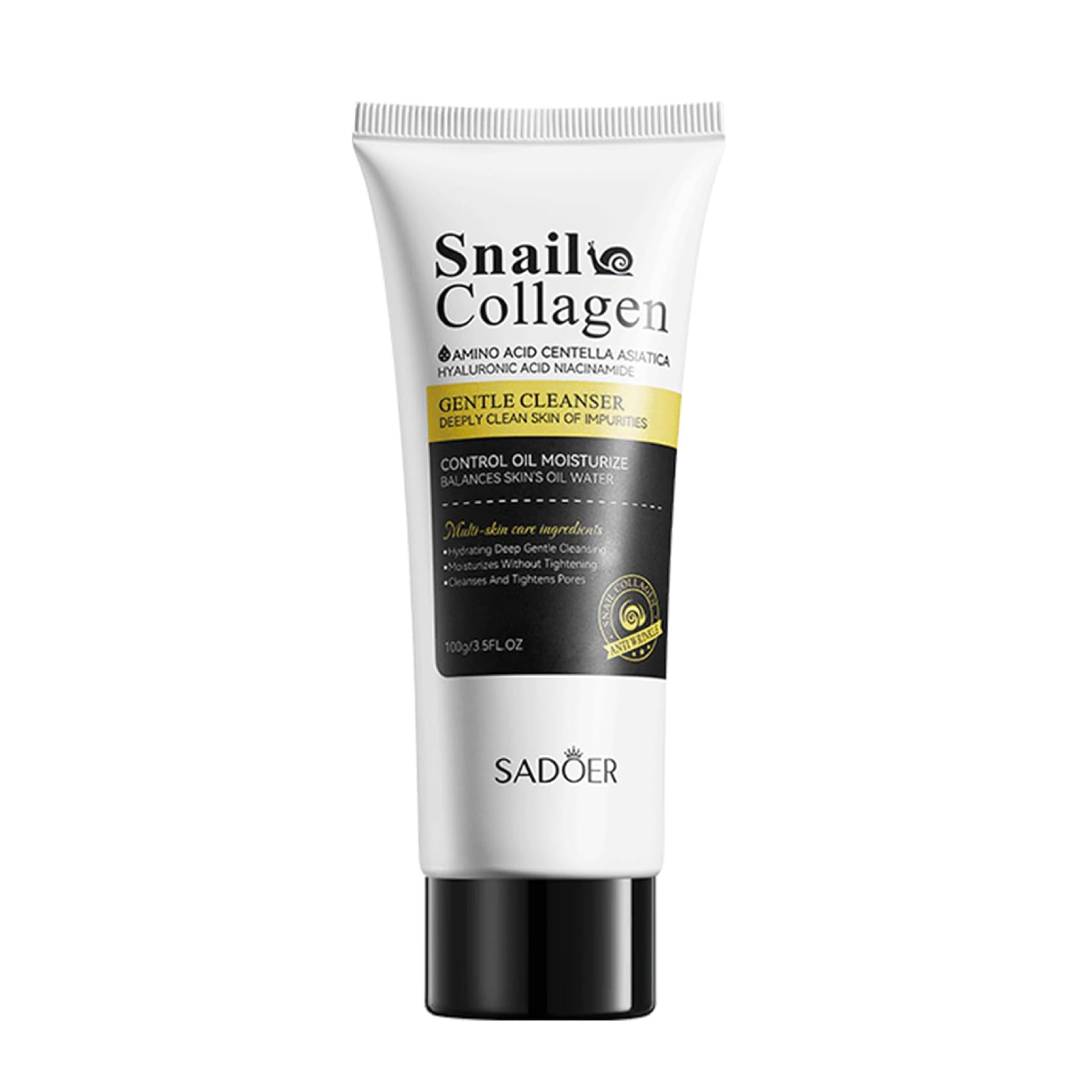 Sadoer Snail Collagen Snail Mucin Cleanser Repairing and Daily Deep Cleansing for Dry & Sensitive Skin Face Wash