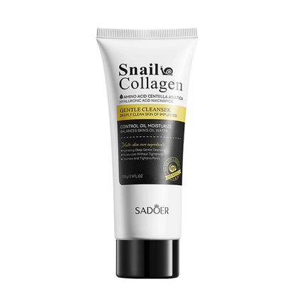 Sadoer Snail Collagen Snail Mucin Cleanser Repairing and Daily Deep Cleansing for Dry & Sensitive Skin Face Wash