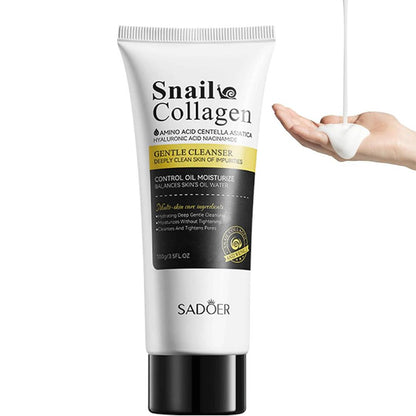 Sadoer Snail Collagen Snail Mucin Cleanser Repairing and Daily Deep Cleansing for Dry & Sensitive Skin Face Wash